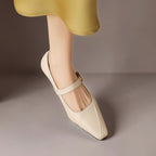 Zorae | Paneled Mary Jane Block Heel with Gold Buckle