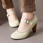 Genevieve | Colourful Mary Jane Heels with Adjustable Strap