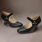 Guinevere | Victorian Button Strap Heels