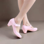 Clementine | Block Heel Mary Janes with Adjustable Strap