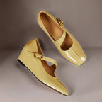 Viora | Genuine Leather Mary Jane Heels with Buckle Strap