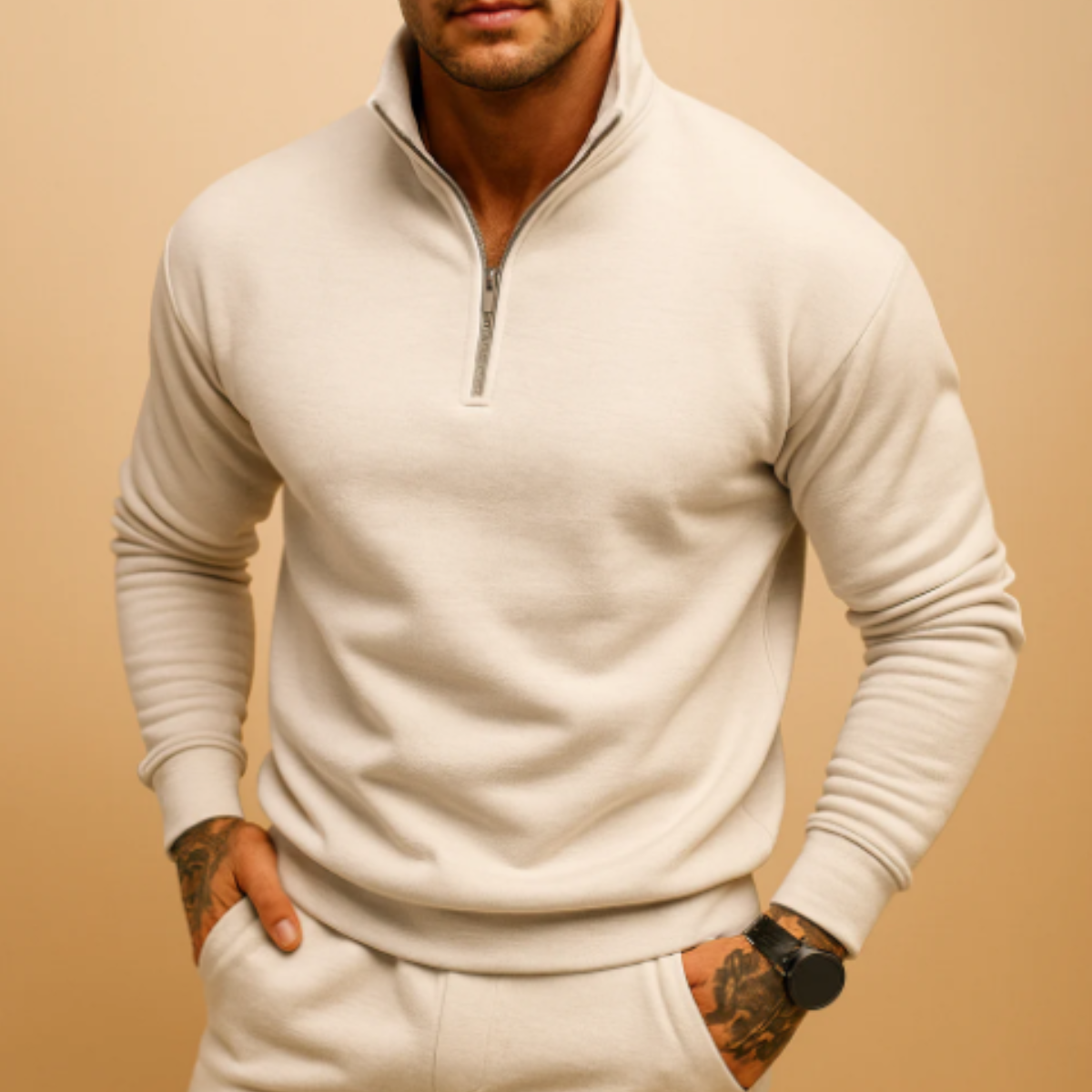 The Levington Men’s Half Zip Knitted Sweater