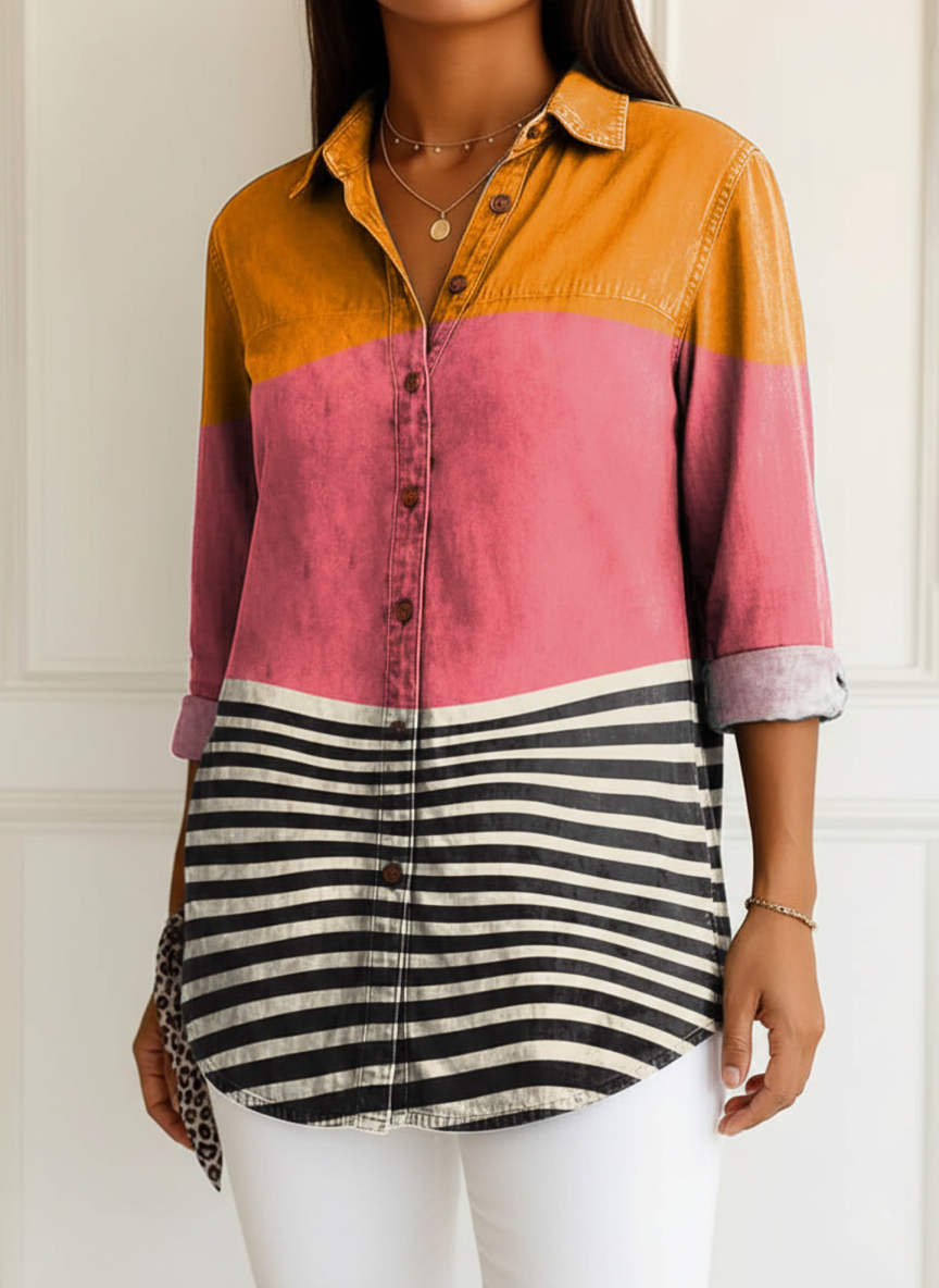 Camille | Vibrant Striped Blouse