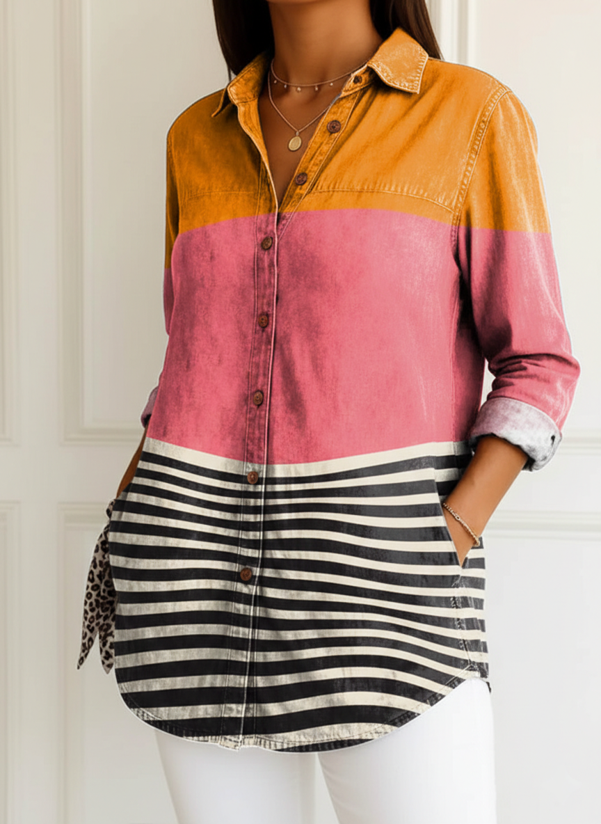 Camille | Vibrant Striped Blouse