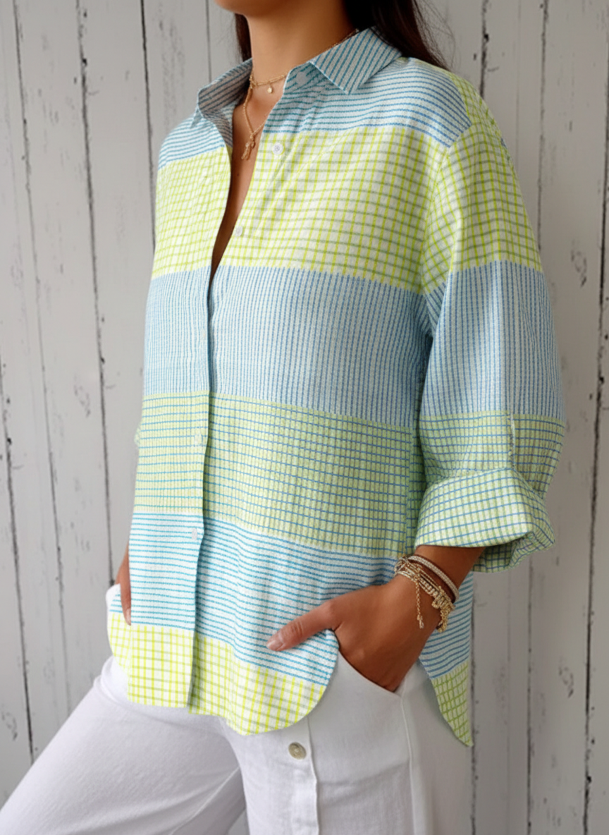 Filippa | Pastel Plaid Blouse