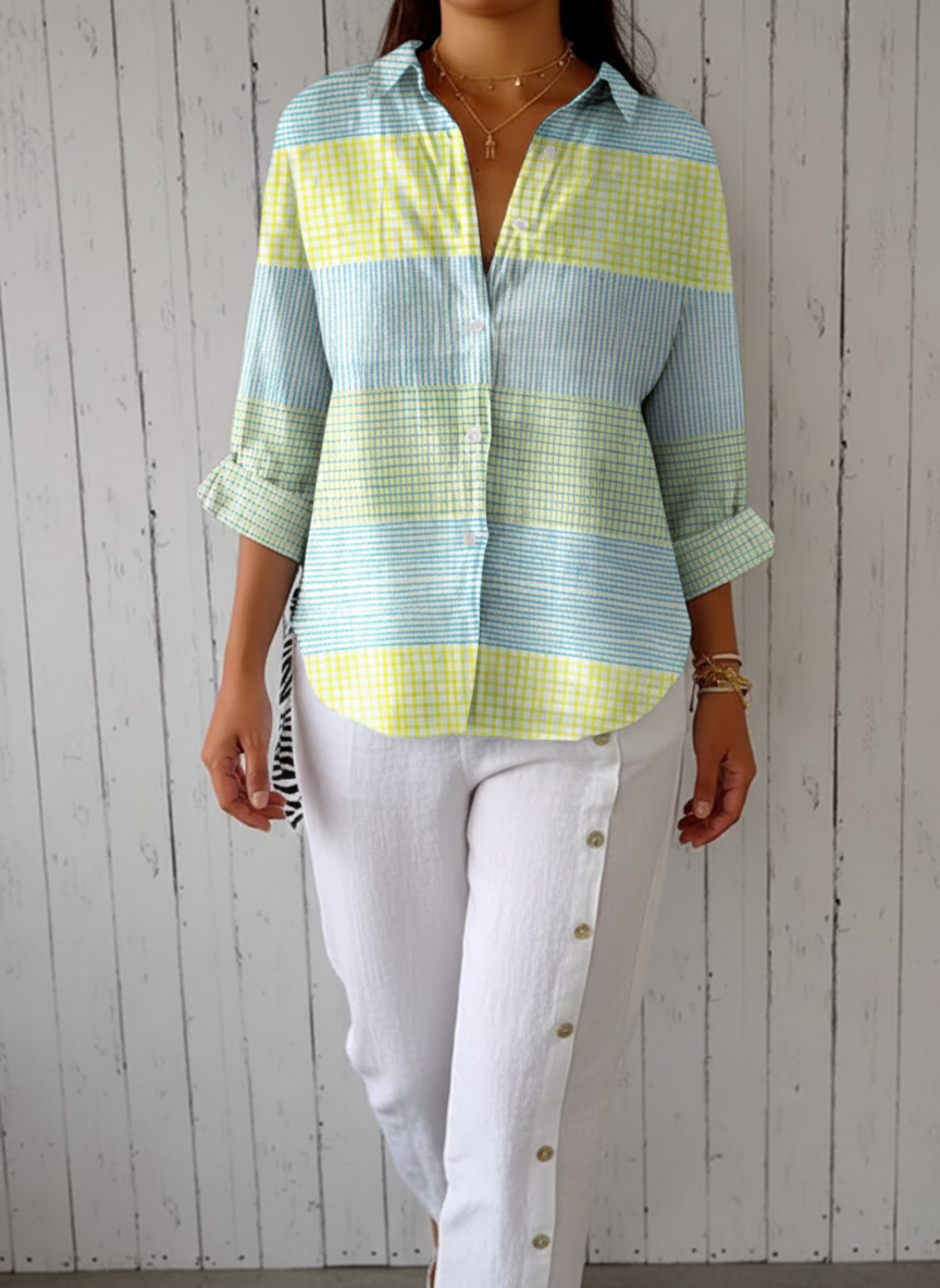 Filippa | Pastel Plaid Blouse