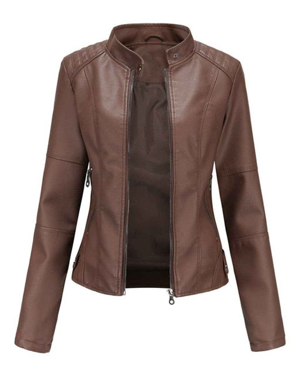 Adaline | Stand-Collar Moto Jacket